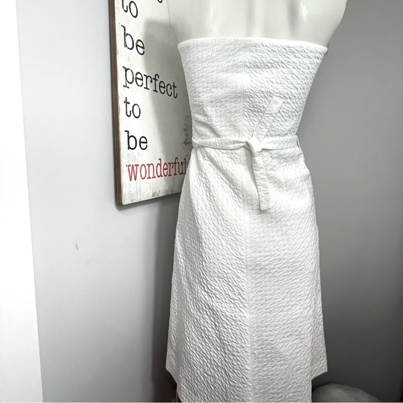 Piazza Sempione Italy Seersucker lined strapless cocktail dress - Picture 7 of 12